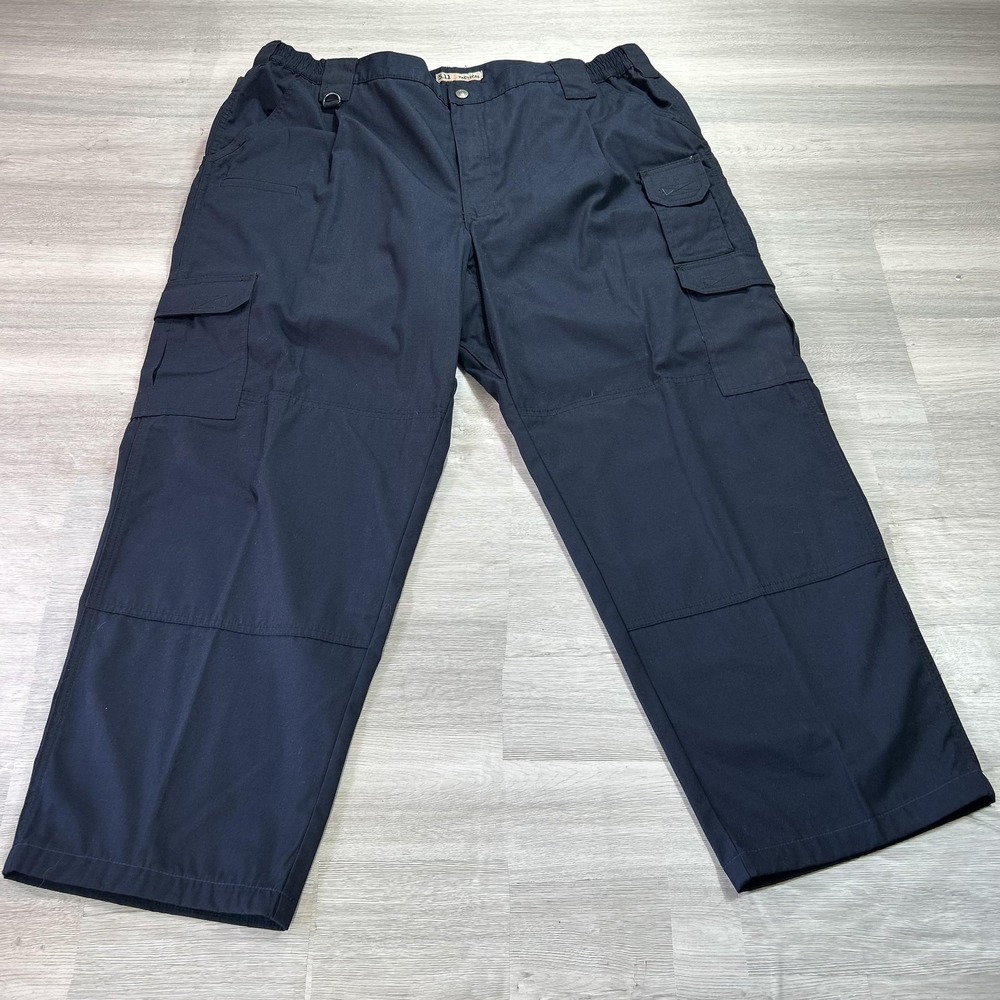 5.11 Tactical Pants Mens 44x28 Blue Cargo Canvas Relaxed Fit Workwear 74273-724